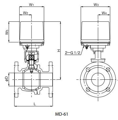 Двухходовой моторизованный клапан Yoshitake MD-55,61 Двухходовой моторизованный клапан Yoshitake MD-55,61