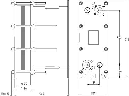 Размер THERMAKS РТА(GD)-16 со сдвоенной стенкой